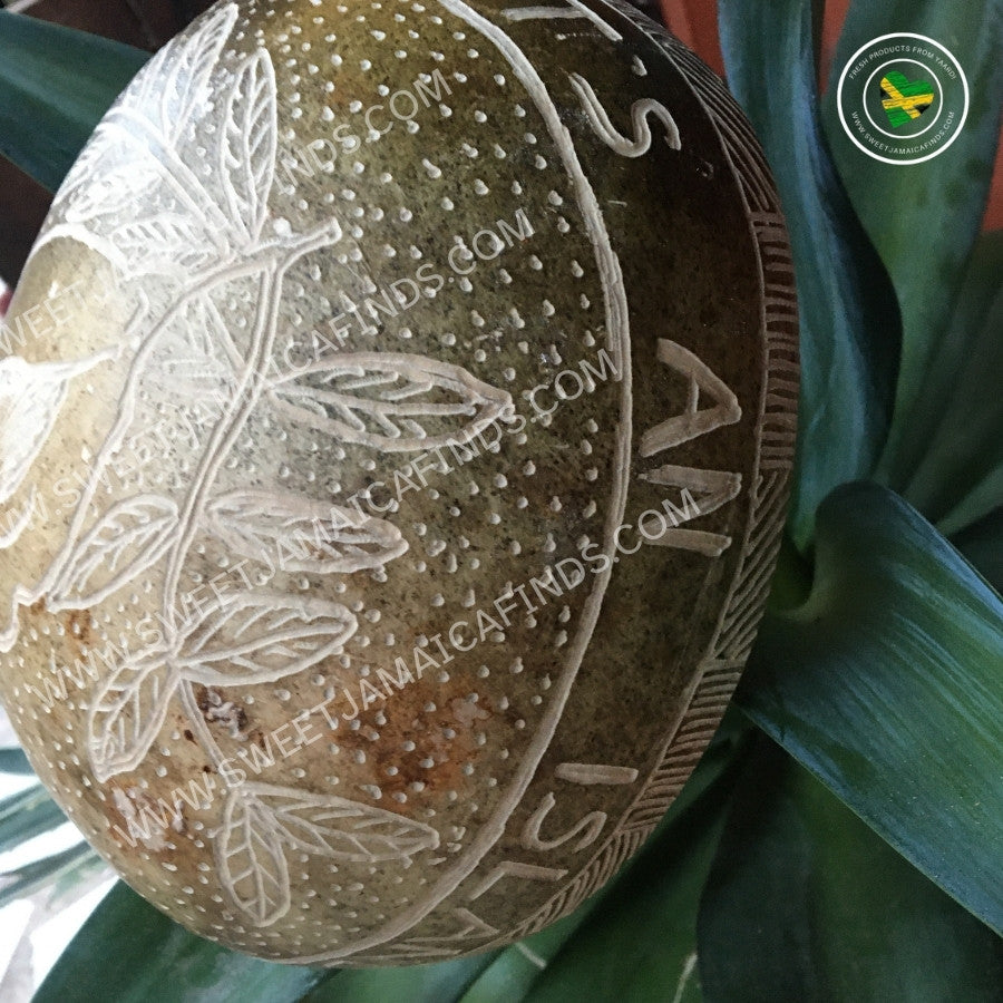 Calabash Bowl Plate, 'Ackee' Design, Natural eco-friendly wooden bowl, Hand Carved