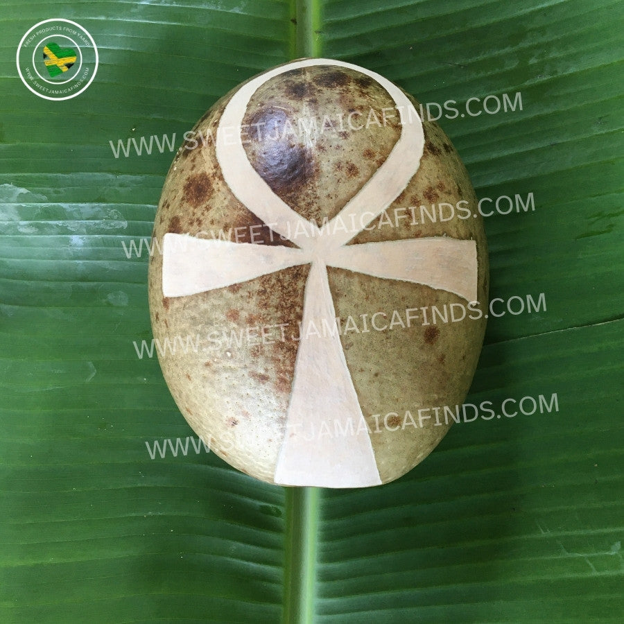 Calabash Bowl Plate, 'Ankh' Design, Natural eco-friendly wooden bowl, Hand Carved