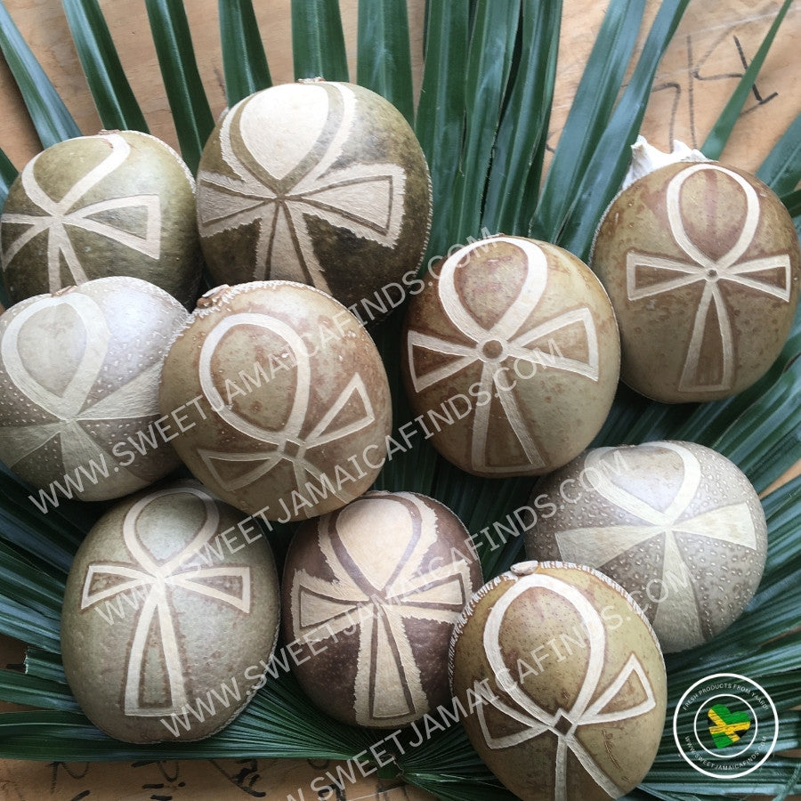 Calabash Bowl Plate, 'Ankh' Design, Natural eco-friendly wooden bowl, Hand Carved