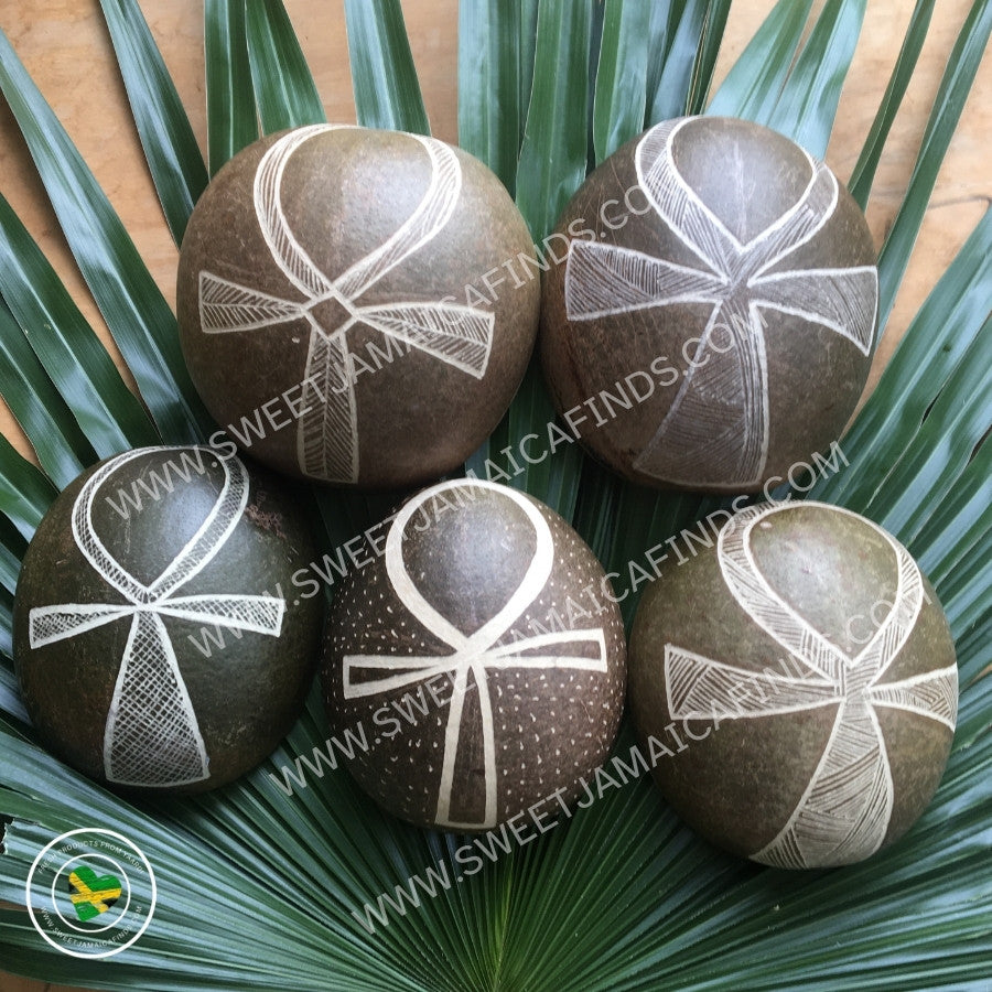 Calabash Bowl Plate, 'Ankh' Design, Natural eco-friendly wooden bowl, Hand Carved