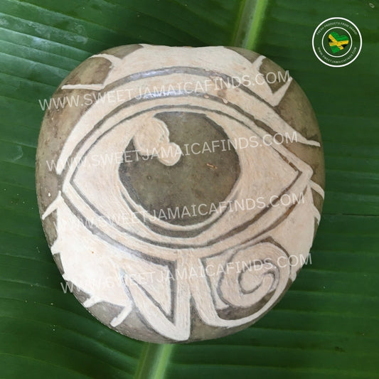 Calabash Bowl Plate, 'Eye of Horus' Design, Natural eco-friendly wooden bowl, Hand Carved