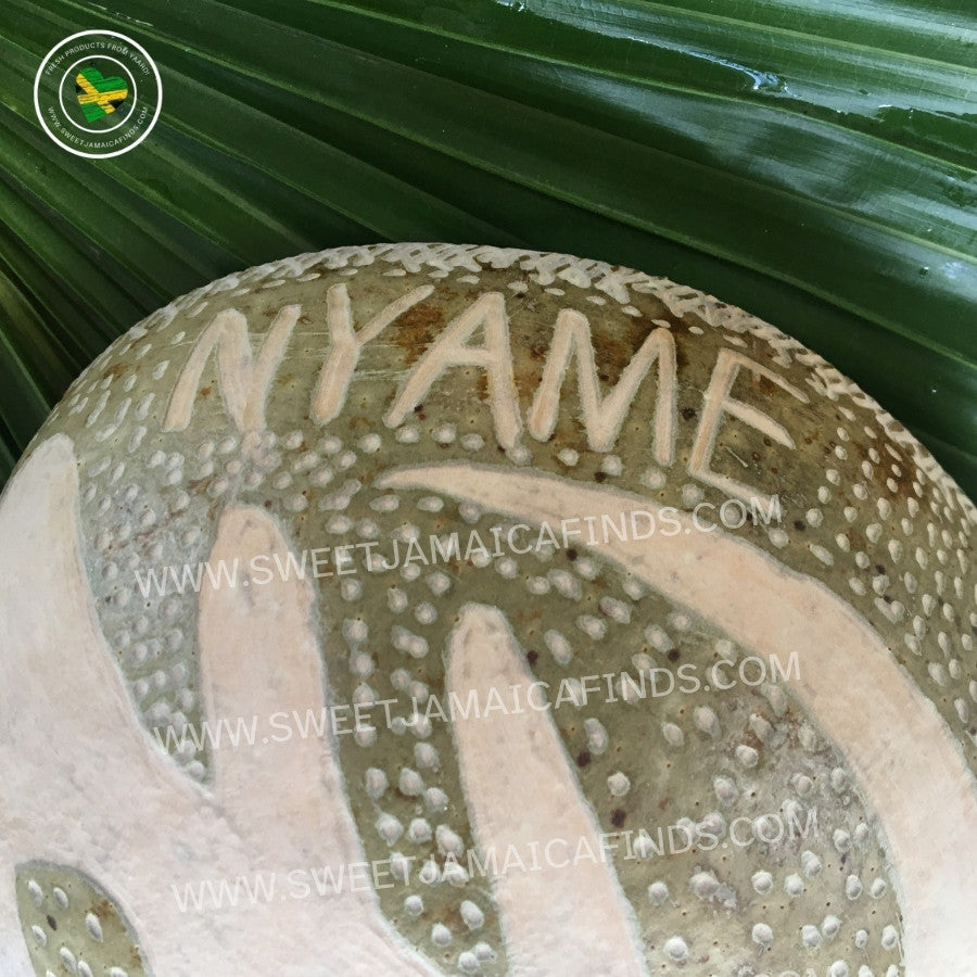 Calabash Bowl Plate, 'Gye Nyame' design, Natural eco-friendly wooden bowl, Hand Carved