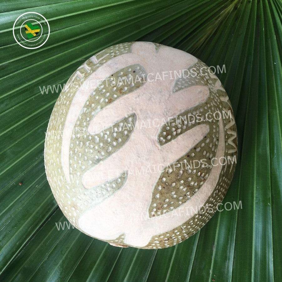 Calabash Bowl Plate, 'Gye Nyame' design, Natural eco-friendly wooden bowl, Hand Carved