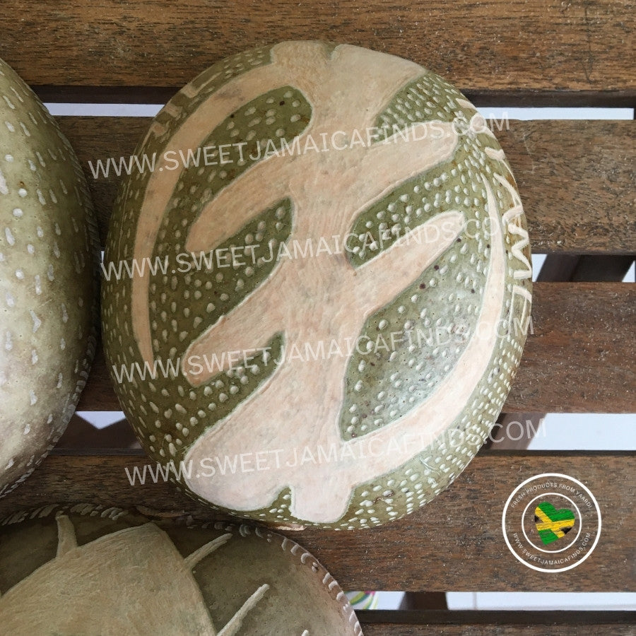 Calabash Bowl Plate, 'Gye Nyame' design, Natural eco-friendly wooden bowl, Hand Carved