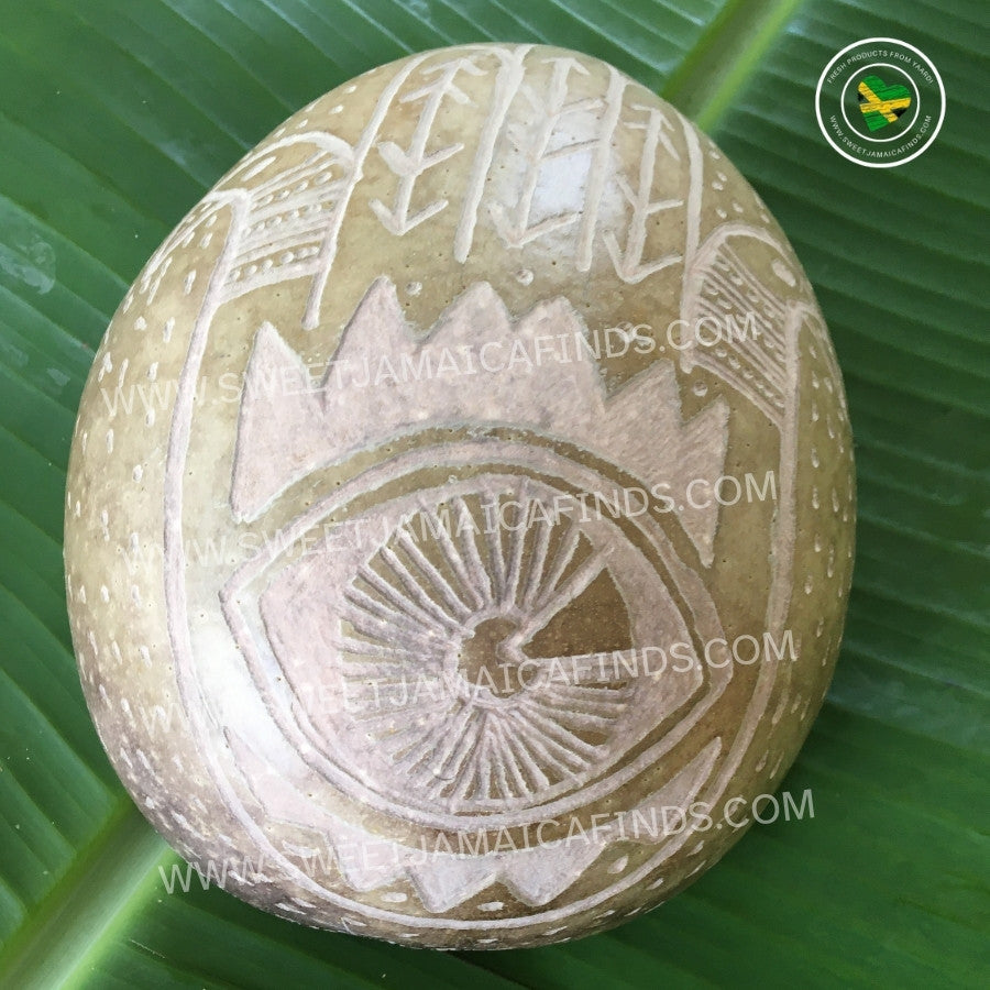 Calabash Bowl Plate, 'Hand of Hamsa' Design, Natural eco-friendly wooden bowl, Hand Carved