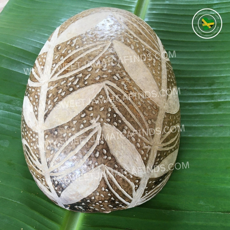 Calabash Bowl Plate, 'Leaf Vine' Design, Natural eco-friendly wooden bowl, Hand Carved