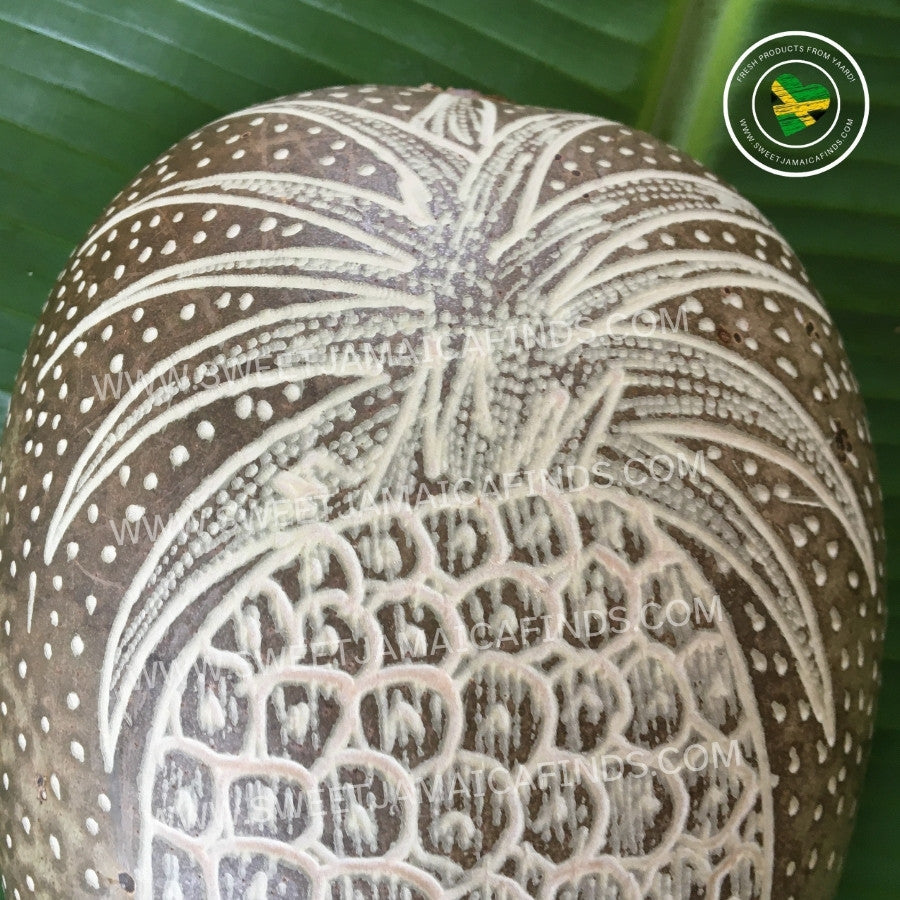 Calabash Bowl Plate, 'Pineapple' Design, Natural eco-friendly wooden bowl, Hand Carved