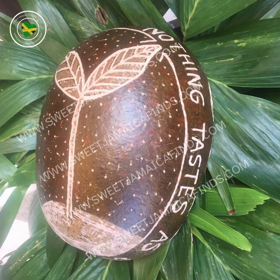Calabash Bowl Plate, 'Vegan Feels' Design, Natural eco-friendly wooden bowl, Hand Carved