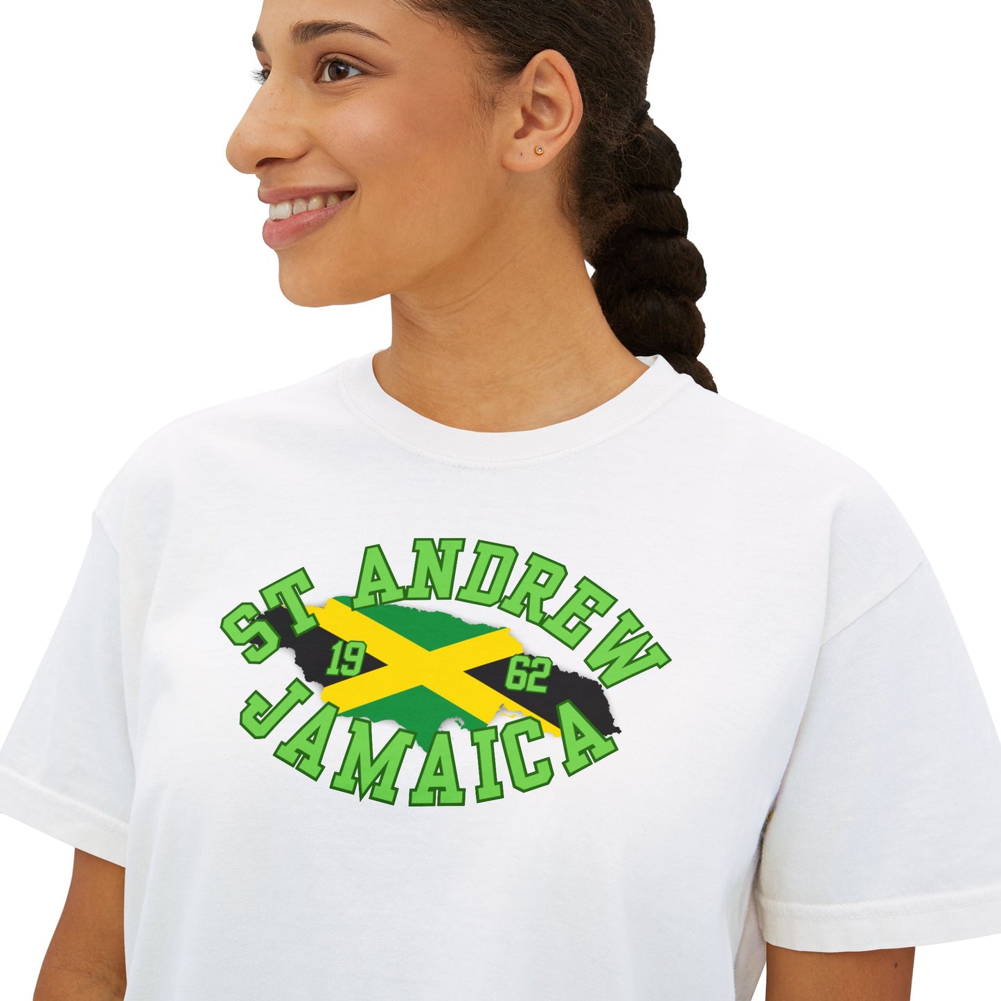 St. Andrew Jamaica Graphic Tee — Women's Boxy T‑shirt