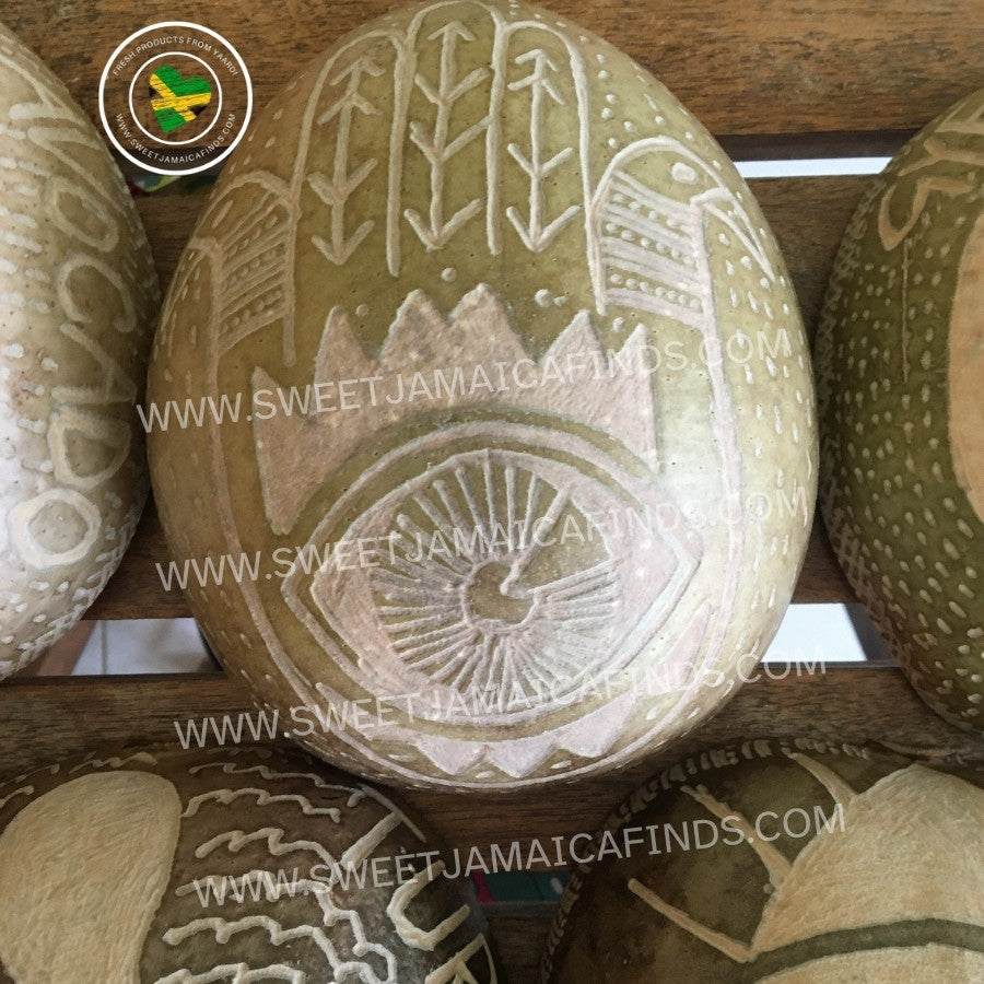 Calabash Bowl Plate, 'Hand of Hamsa' Design, Natural eco-friendly wooden bowl, Hand Carved